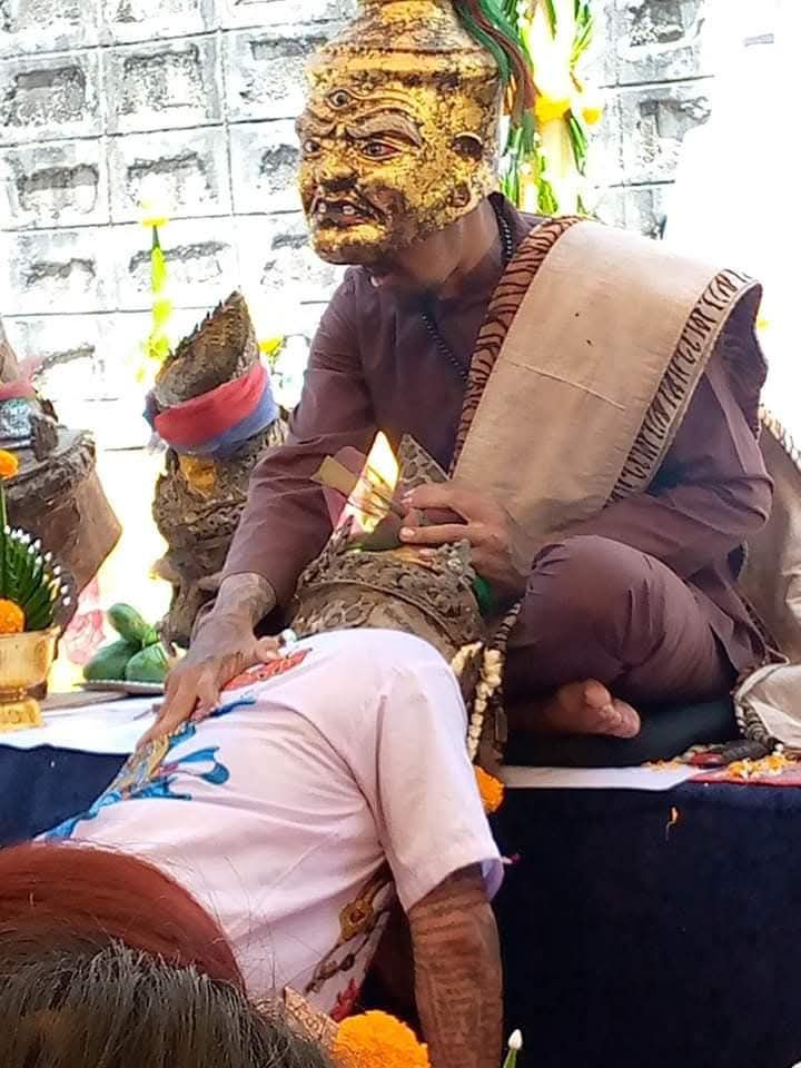 Ajarn Pol in a sacred ceremony space